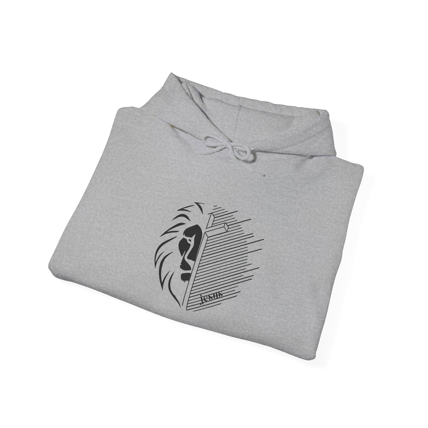 Jesus Lion Black Print Unisex Heavy Blend™ Hooded Sweatshirt
