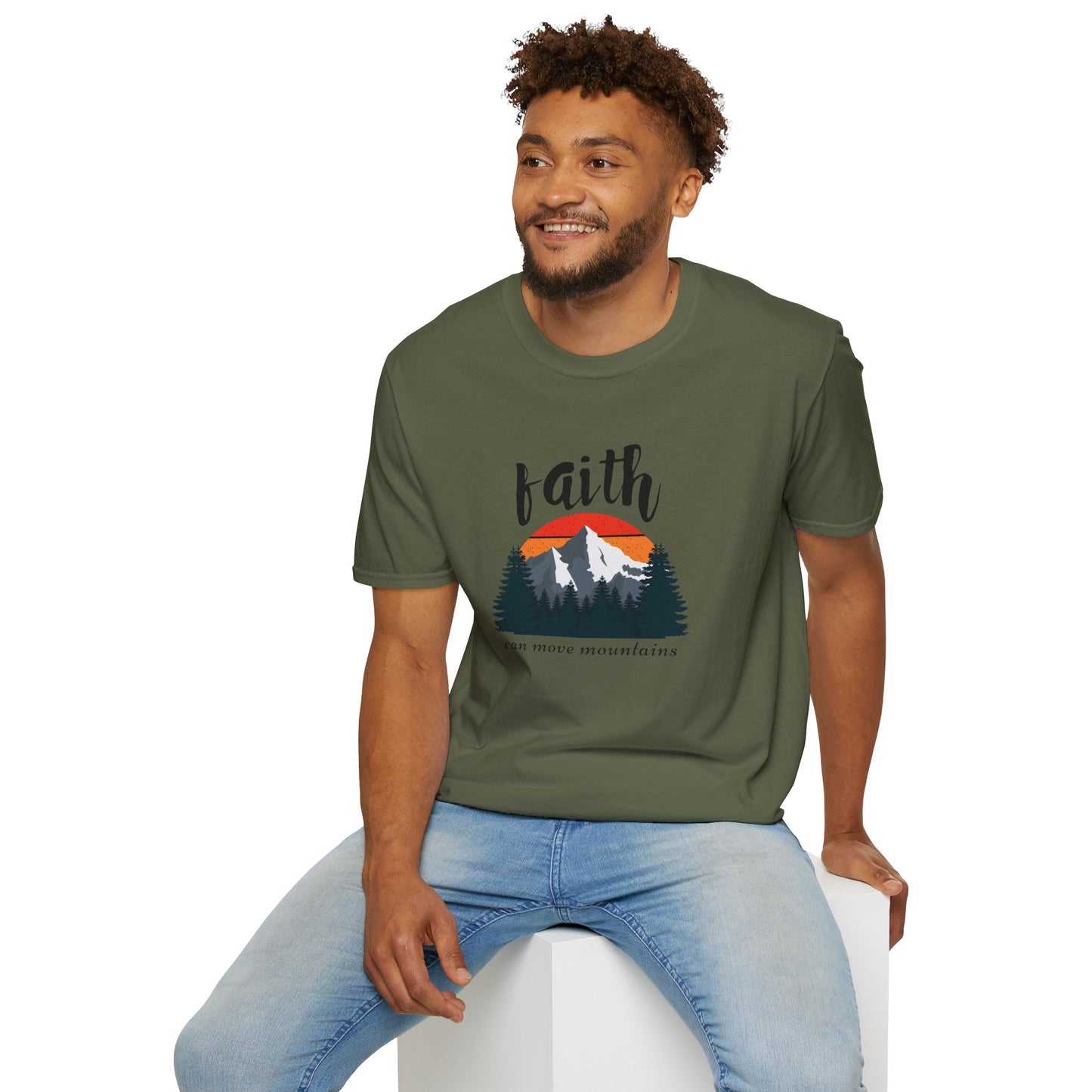 Faith Can Move Mountains Unisex Softstyle T-Shirt