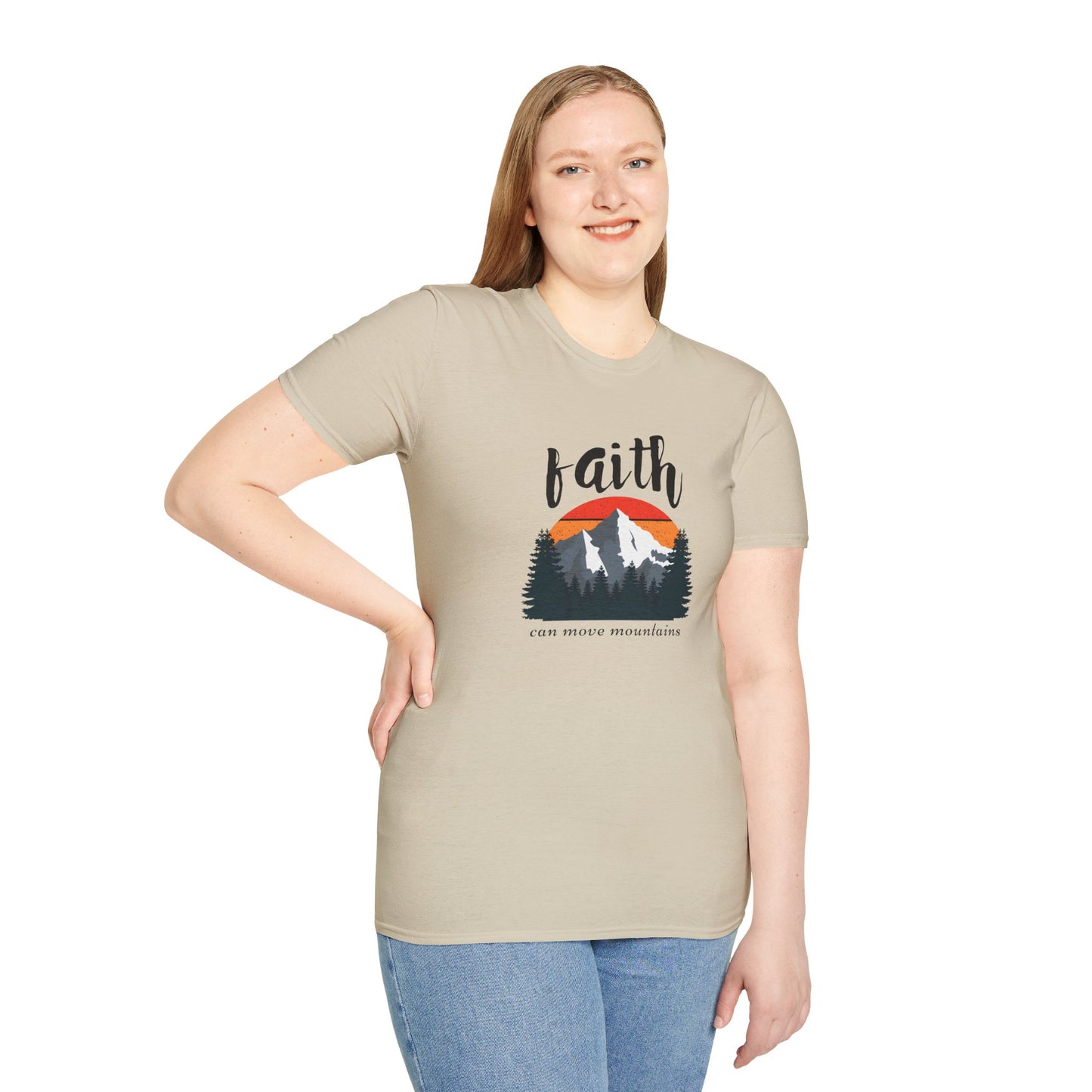 Faith Can Move Mountains Unisex Softstyle T-Shirt
