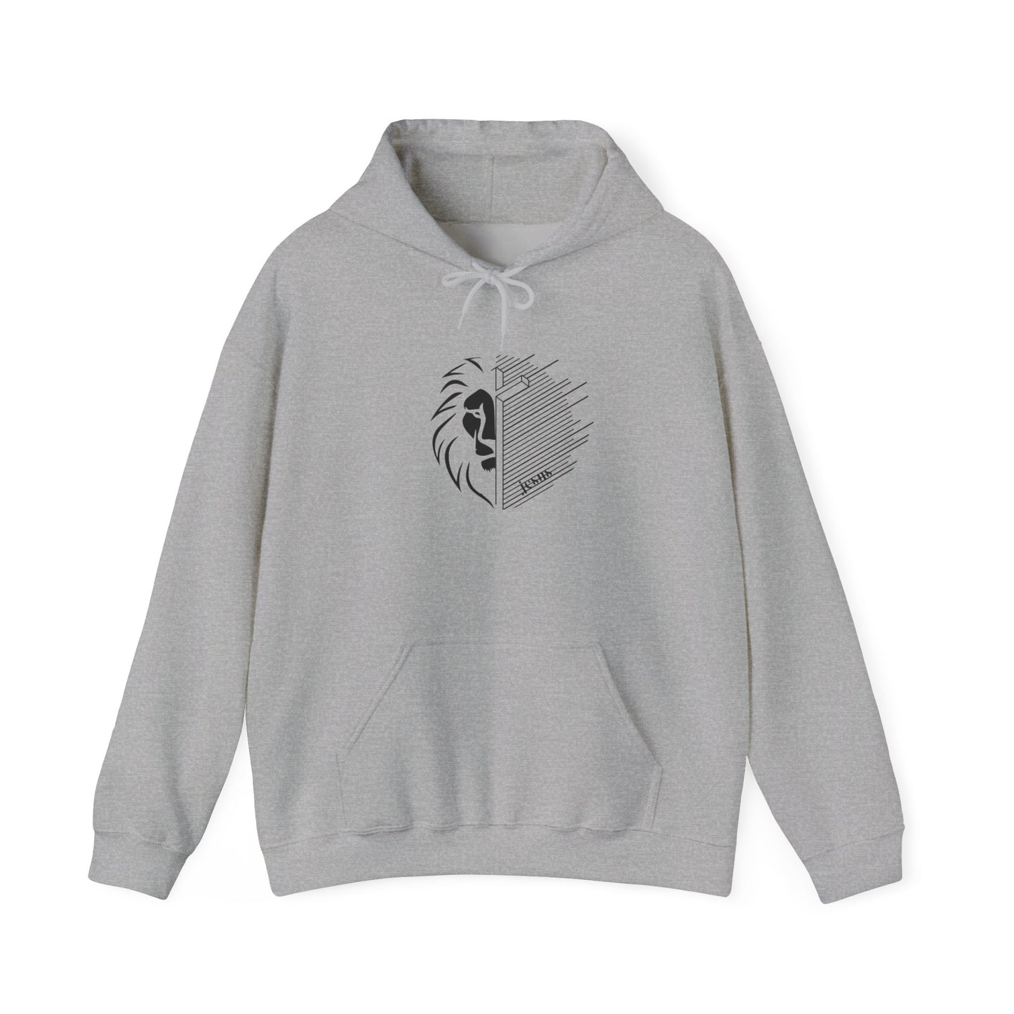 Jesus Lion Black Print Unisex Heavy Blend™ Hooded Sweatshirt