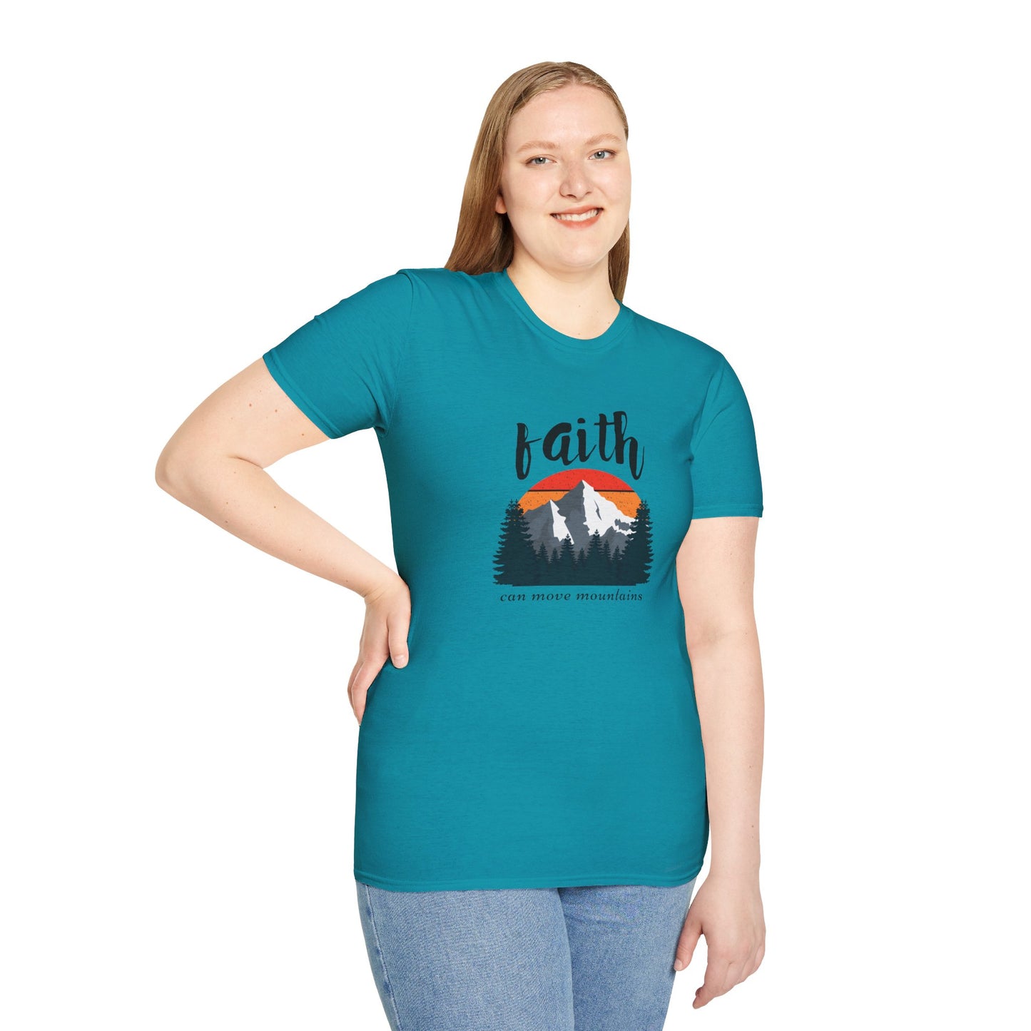 Faith Can Move Mountains Unisex Softstyle T-Shirt