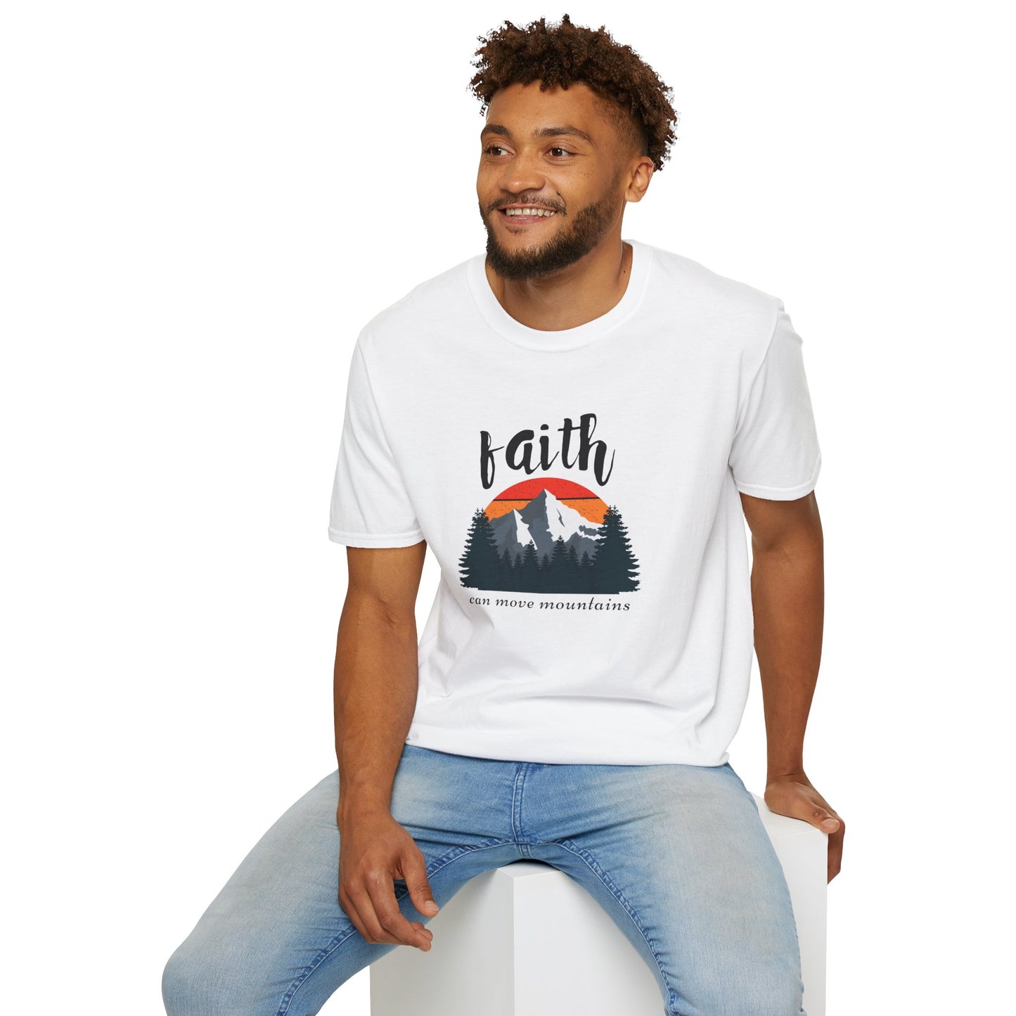 Faith Can Move Mountains Unisex Softstyle T-Shirt