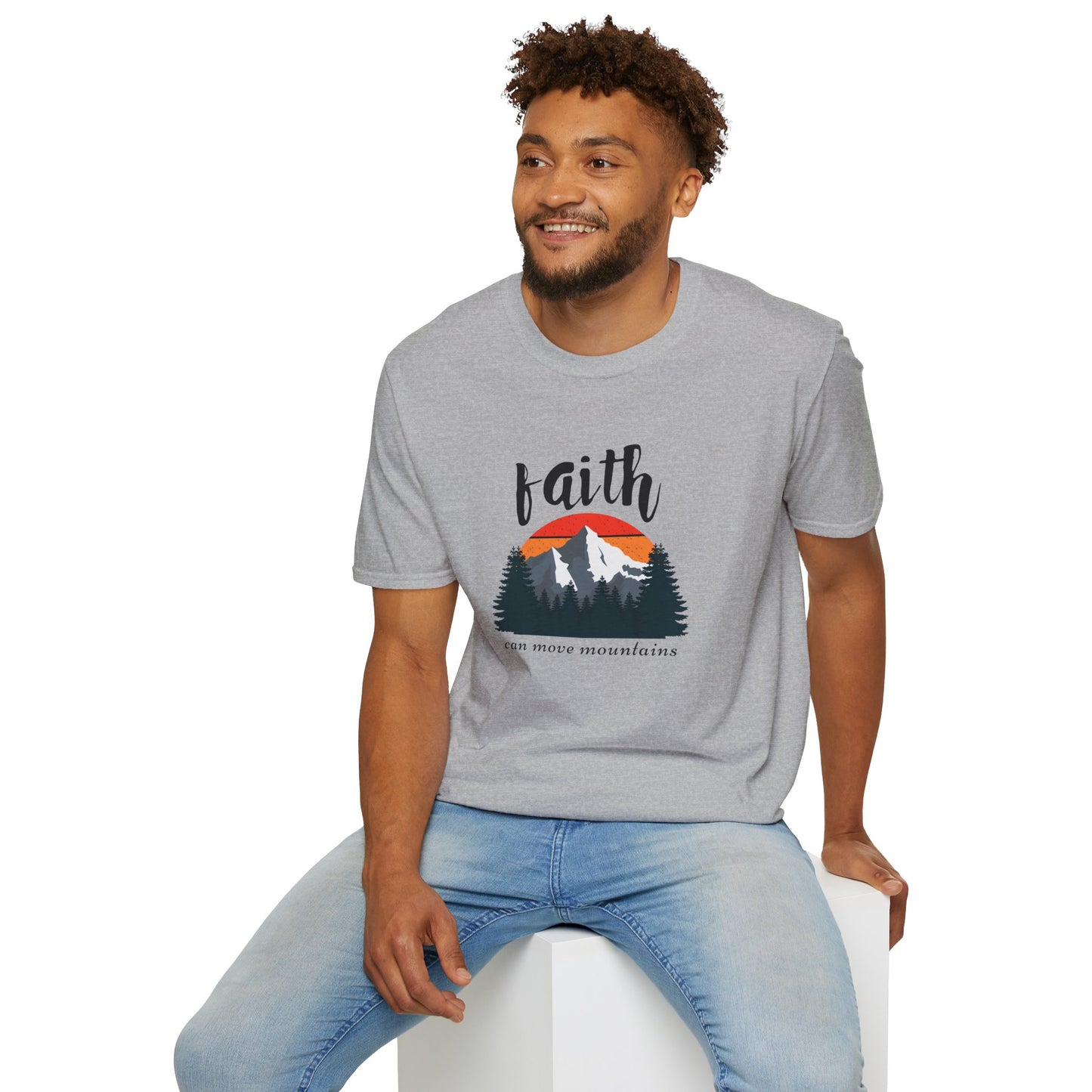 Faith Can Move Mountains Unisex Softstyle T-Shirt