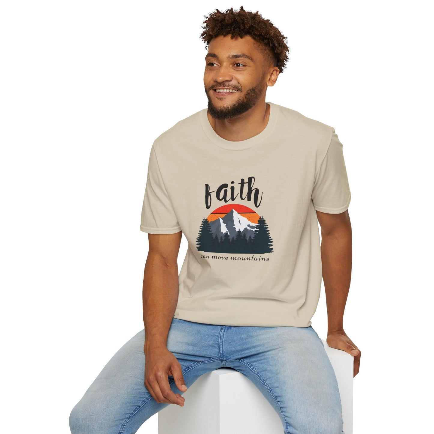 Faith Can Move Mountains Unisex Softstyle T-Shirt