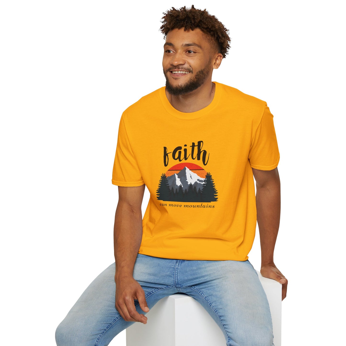 Faith Can Move Mountains Unisex Softstyle T-Shirt