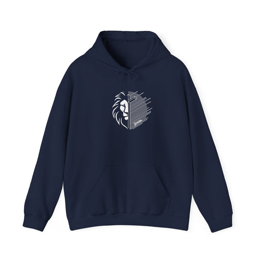 Jesus Lion White Print Unisex Heavy Blend™ Hooded Sweatshirt