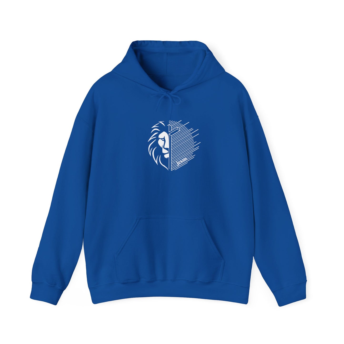 Jesus Lion White Print Unisex Heavy Blend™ Hooded Sweatshirt