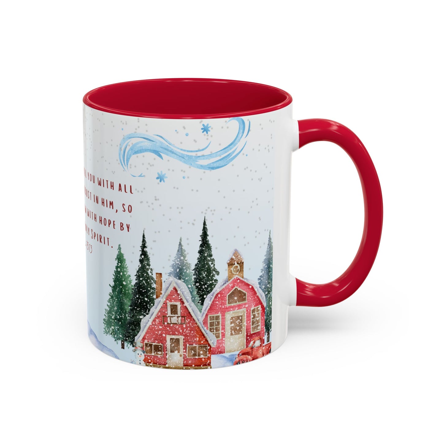 Romans 15:13 Winter Scripture Mug – Christian Christmas Coffee Cup