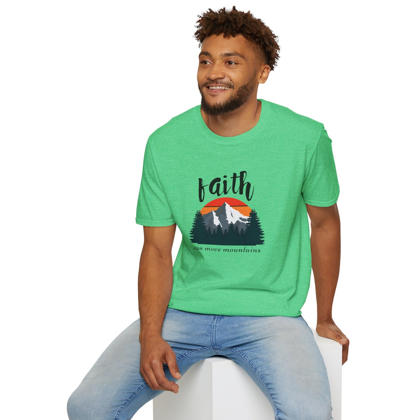 Faith Can Move Mountains Unisex Softstyle T-Shirt