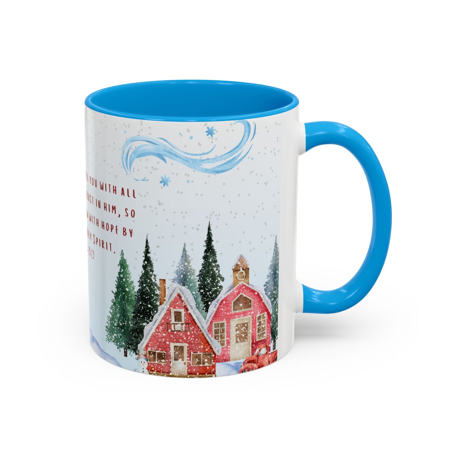 Romans 15:13 Winter Scripture Mug – Christian Christmas Coffee Cup