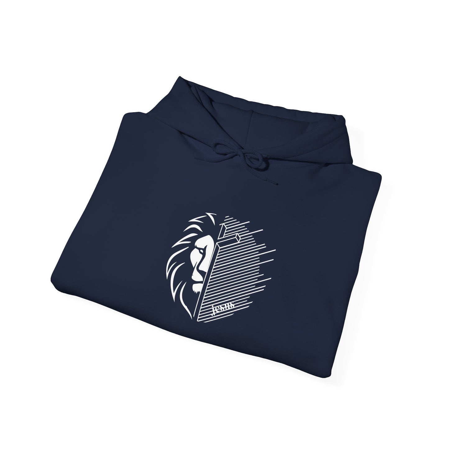 Jesus Lion White Print Unisex Heavy Blend™ Hooded Sweatshirt