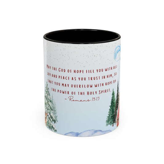 Romans 15:13 Winter Scripture Mug – Christian Christmas Coffee Cup