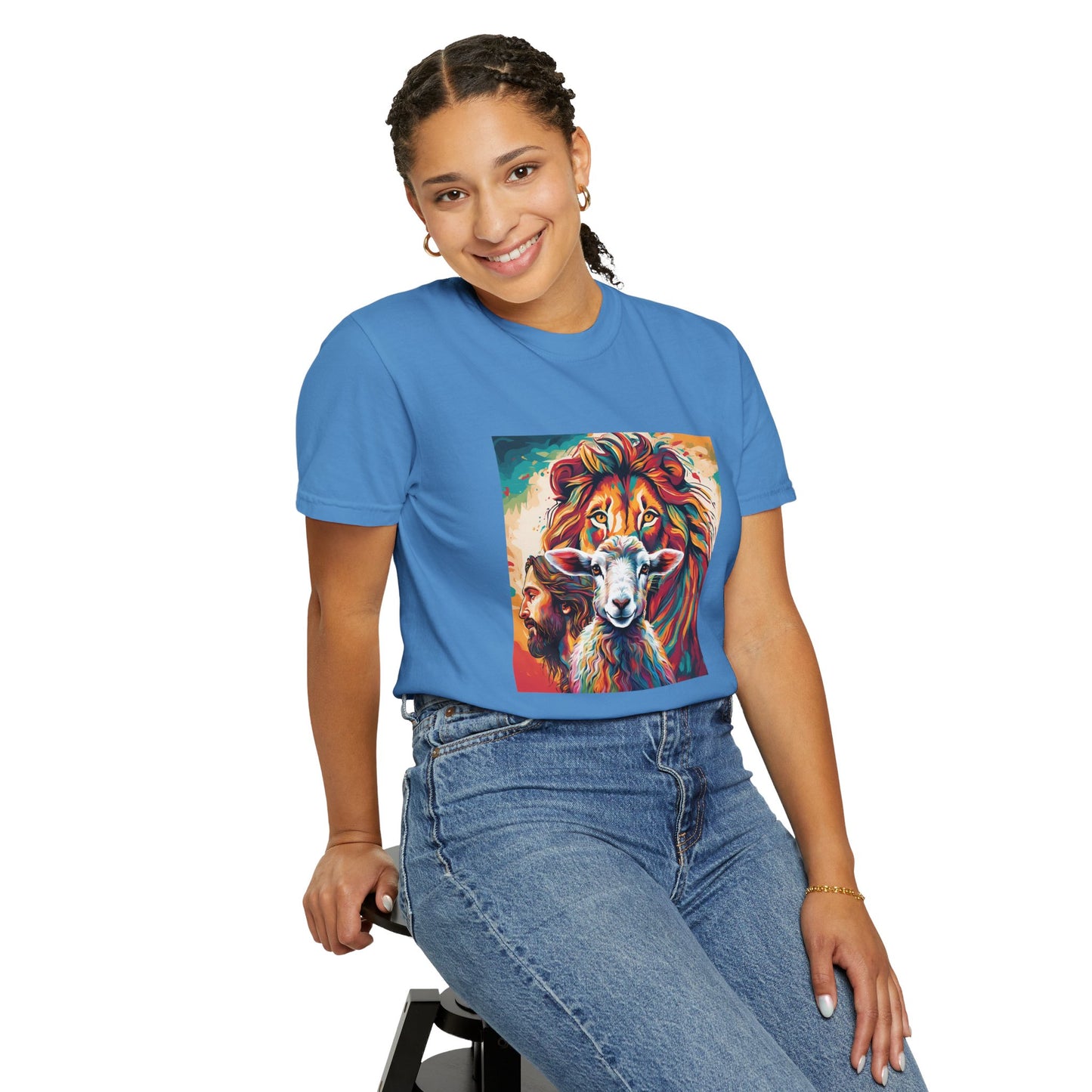 Jesus, Lion, & Lamb Unisex Garment-Dyed T-shirt